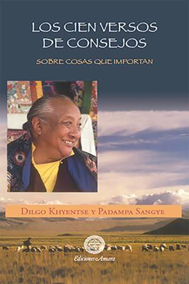 Portada del libro de budismo Los cienversos de consejos. Comentario de Dilgo Khyentse.